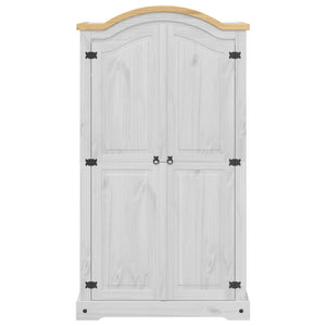 Ντουλάπα Corona Λευκό 102x52x186 εκ. από Μασίφ Ξύλο Πεύκου