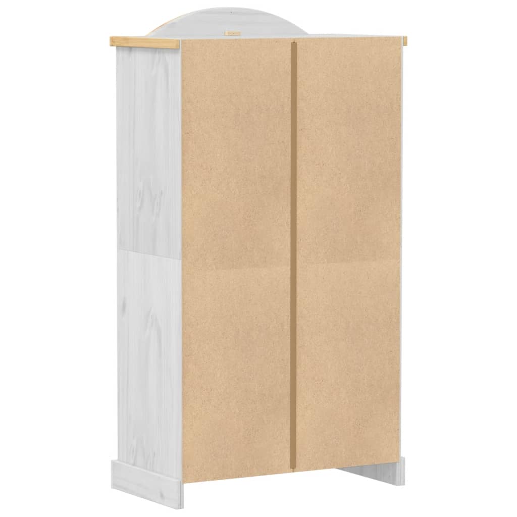 Ντουλάπα Corona Λευκό 102x52x186 εκ. από Μασίφ Ξύλο Πεύκου