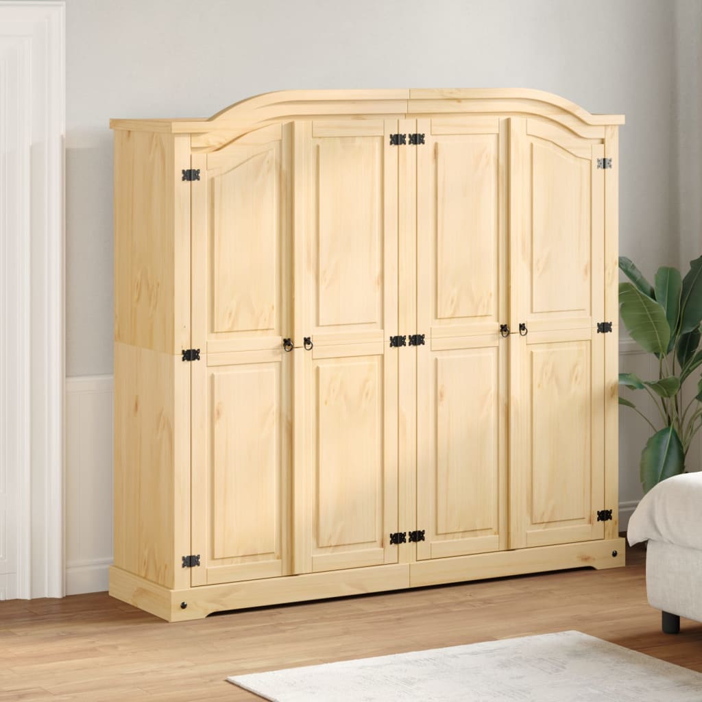 Ντουλάπα Corona 194x52x186 εκ. από Μασίφ Ξύλο Πεύκου - Pakobazaar