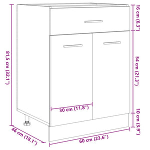 Ντουλάπι με Συρτάρια "Lyon" Χρώμα Sonoma Δρυς 60x46x81,5 εκ. από Τεχνητό Ξύλο