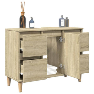 Ντουλάπι Νιπτήρα Sonoma Δρυς 80x33x60 εκ. Επεξεργασμένο Ξύλο - Pakobazaar