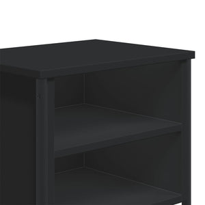 Κομοδίνο Μαύρο 2 τεμ. 40 x 30 x 40 εκ. από Επεξεργασμένο Ξύλο - Pakobazaar