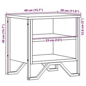 Κομοδίνο Καπνιστή Δρυς 2 τεμ. 40x30x40 εκ. Επεξεργασμένο Ξύλο