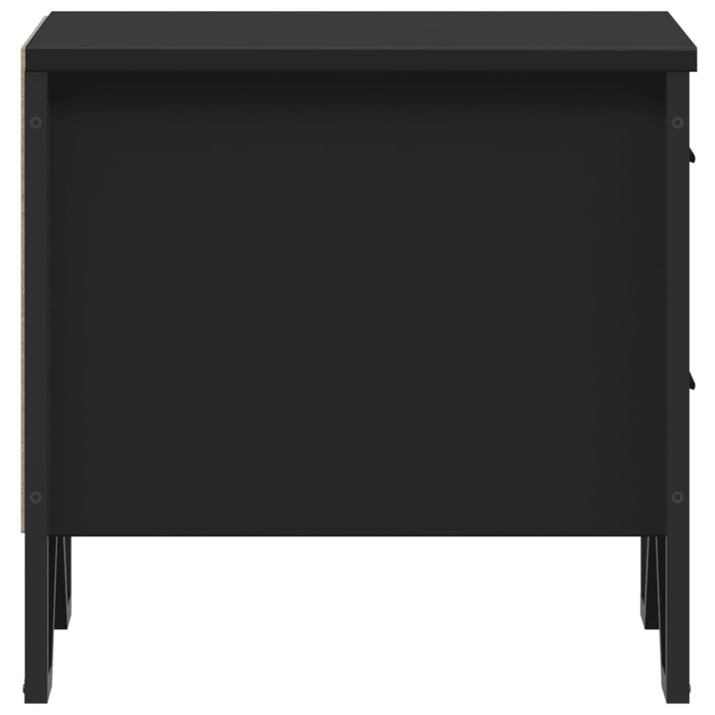 Κομοδίνα 2 τεμ. Μαύρα 40 x 41 x 40 εκ. από Επεξεργασμένο Ξύλο