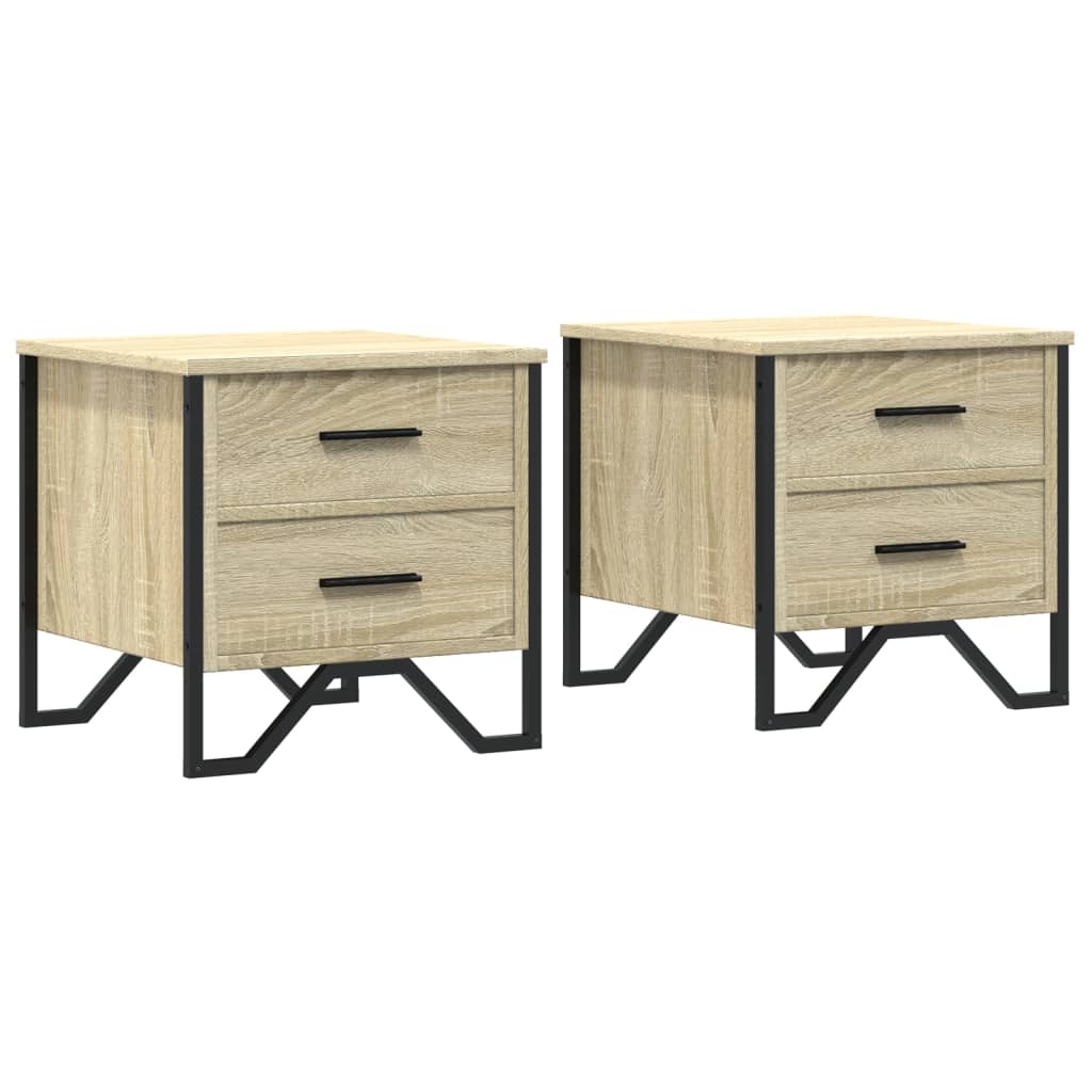 Κομοδίνα 2 τεμ. Sonoma Δρυς 40x41x40 εκ. από Επεξεργασμένο Ξύλο