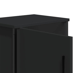 Κομοδίνο Μαύρο 40 x 30 x 40 εκ. από Επεξεργασμένο Ξύλο