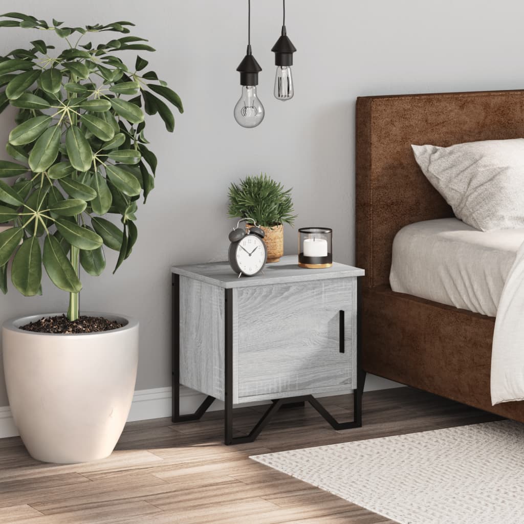 Κομοδίνο Γκρι Sonoma 40 x 30 x 40 εκ. από Επεξεργασμένο Ξύλο