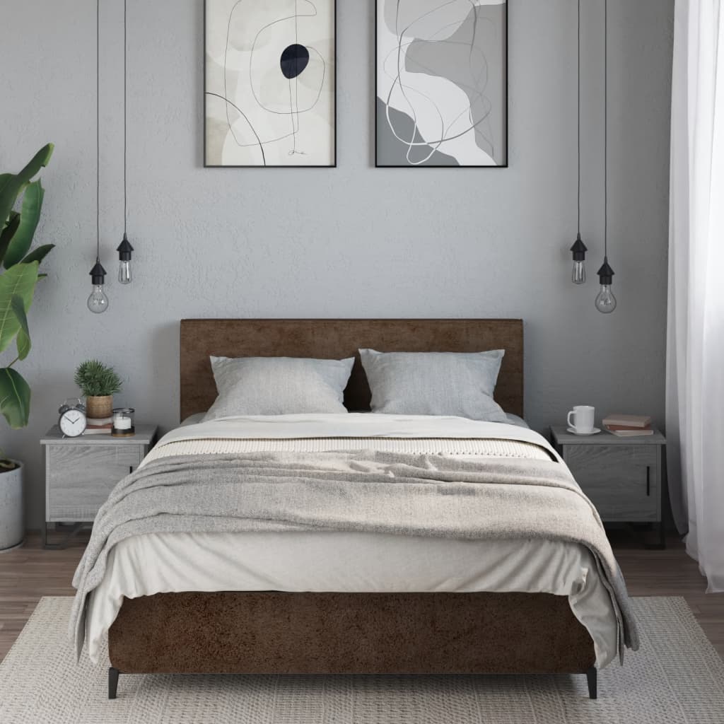 Κομοδίνα 2 τεμ. Γκρι Sonoma 40x30x40 εκ. από Επεξεργασμένο Ξύλο - Pakobazaar