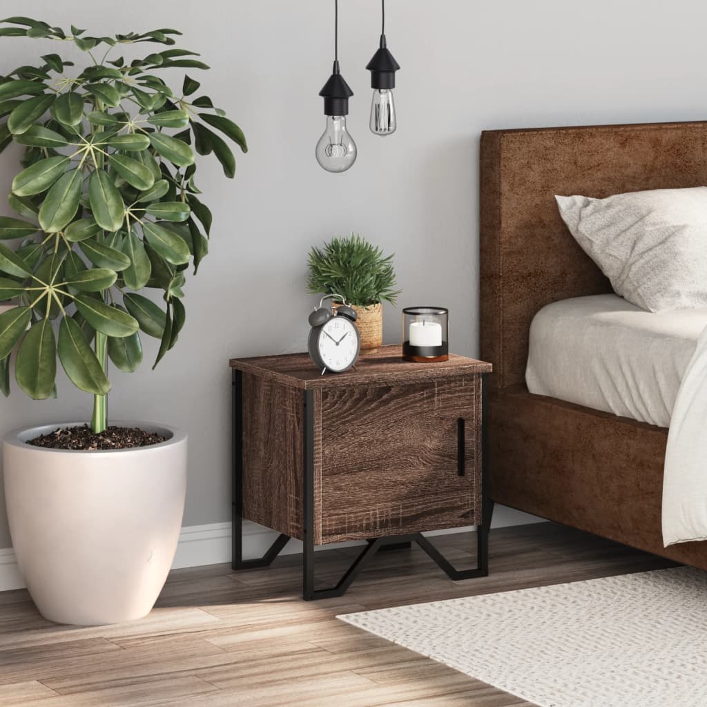 Κομοδίνο Χρώμα Καφέ Δρυς 40 x 30 x 40 εκ. Επεξεργασμένο Ξύλο