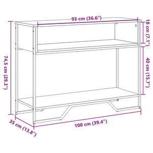 Τραπέζι Κονσόλα Καφέ Δρυς 100x35x74,5 εκ. Επεξεργασμένο Ξύλο