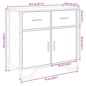Ντουλάπι Καπνιστή Δρυς 79,5x35,5x74,5εκ. από Επεξεργασμένο Ξύλο