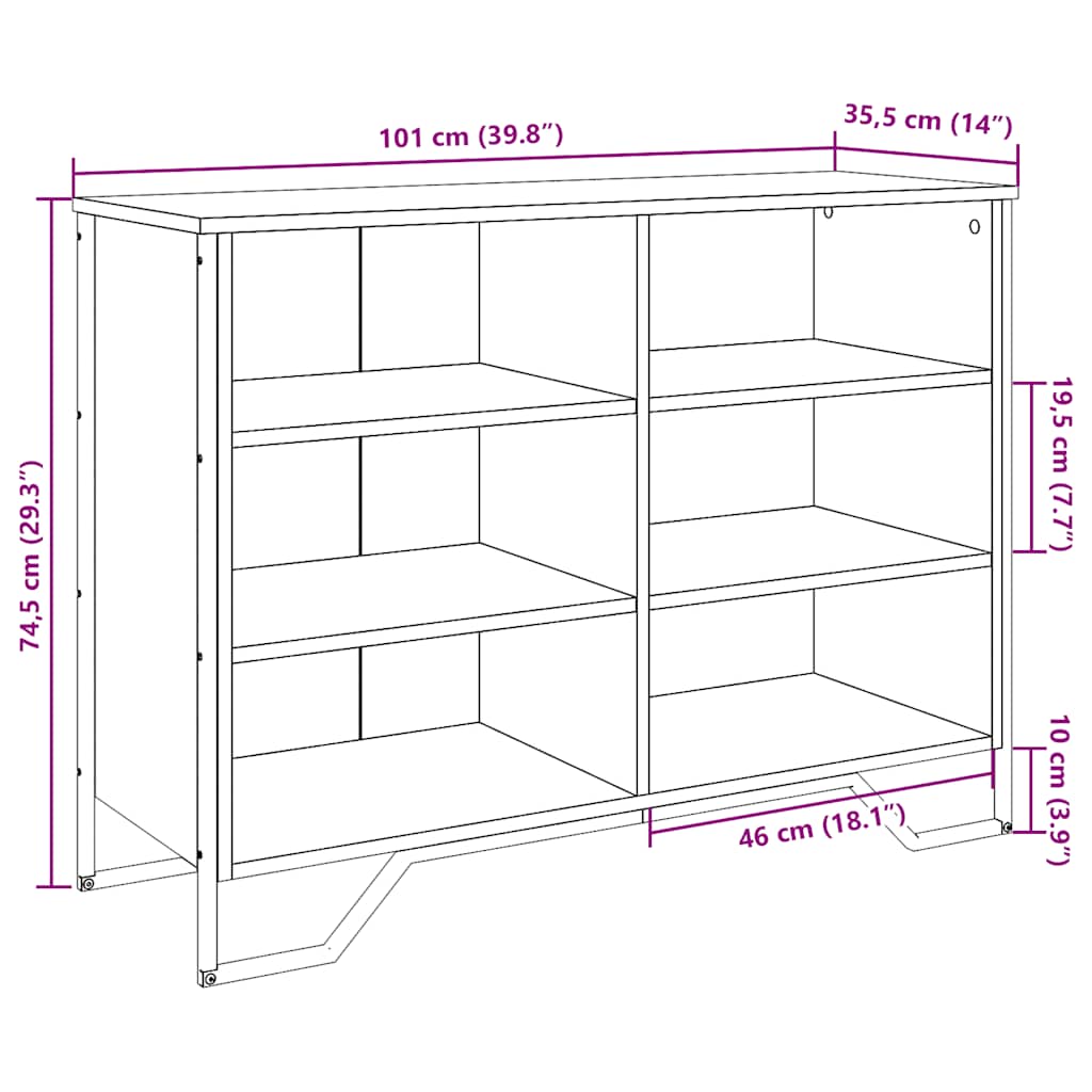 Συρταριέρα Μαύρη 101x35,5x74,5 εκ. από Επεξεργασμένο Ξύλο - Pakobazaar