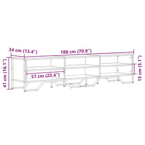 Έπιπλο Τηλεόρασης Καφέ Δρυς 180x34x41 εκ. Επεξ. Ξύλο - Pakobazaar