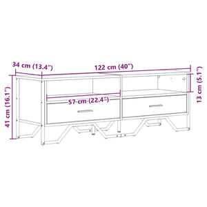 Έπιπλο Τηλεόρασης Sonoma Δρυς 122x34x41 εκ. Επεξεργασμένο Ξύλο