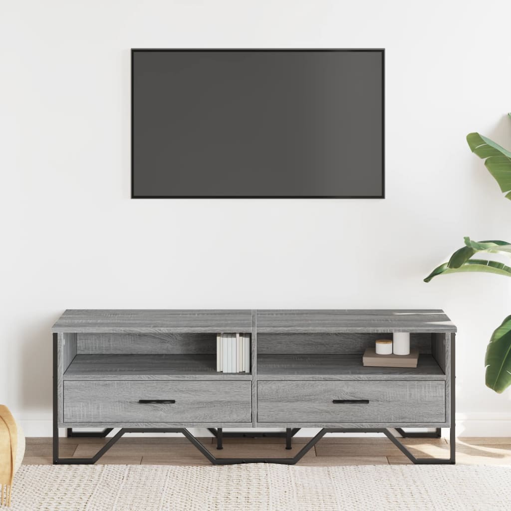 Έπιπλο Τηλεόρασης Γκρι Sonoma 122x34x41 εκ. από Επεξεργ. Ξύλο