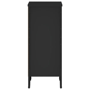 Βιβλιοθήκη Μαύρη 50x31x74,5 εκ. από Επεξεργασμένο Ξύλο