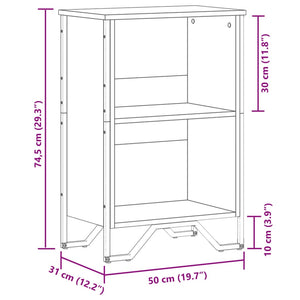 Βιβλιοθήκη Γκρι Sonoma 50x31x74,5 εκ. από Επεξεργ. Ξύλο