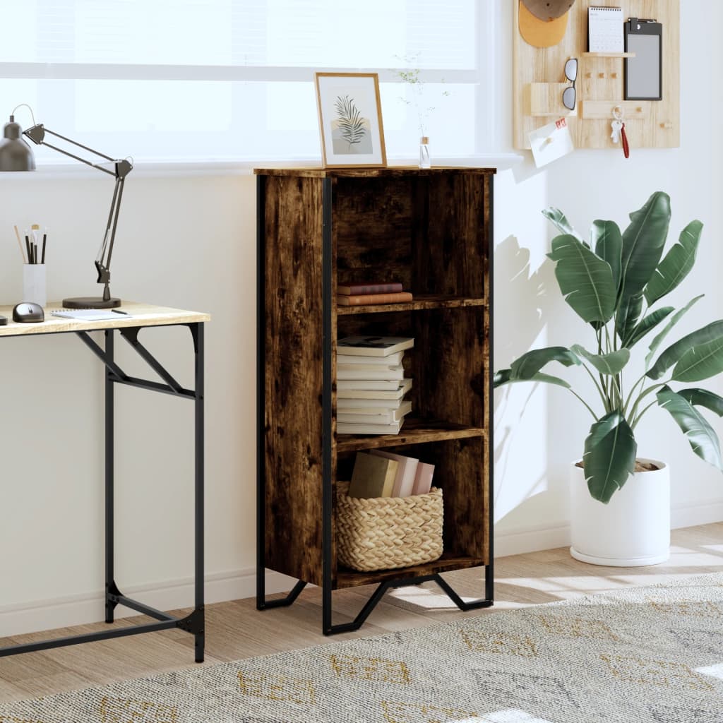 Βιβλιοθήκη Καπνιστή Δρυς 50x31x106 εκ. από Επεξεργασμένο Ξύλο