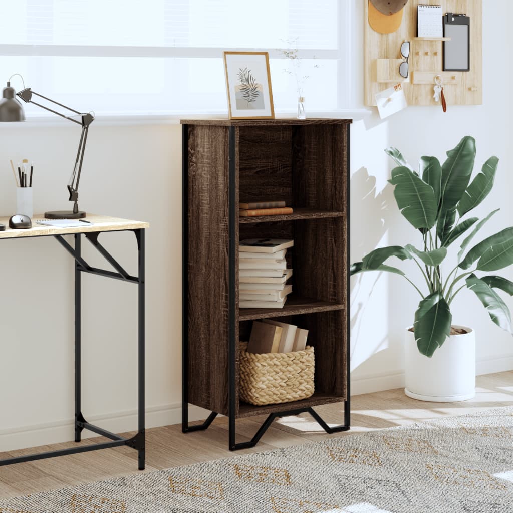 Βιβλιοθήκη Καφέ Δρυς 50x31x106 εκ. από Επεξεργασμένο Ξύλο