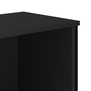 Βιβλιοθήκη Μαύρη 50x31x137,5 εκ. από Επεξεργασμένο Ξύλο