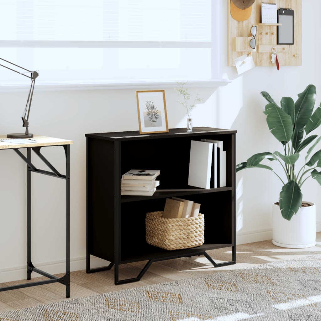 Βιβλιοθήκη Μαύρη 80x31x74,5 εκ. από Επεξεργασμένο Ξύλο - Pakobazaar