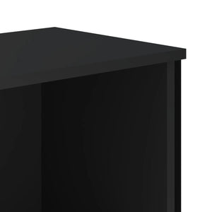 Βιβλιοθήκη Μαύρη 80x31x74,5 εκ. από Επεξεργασμένο Ξύλο - Pakobazaar