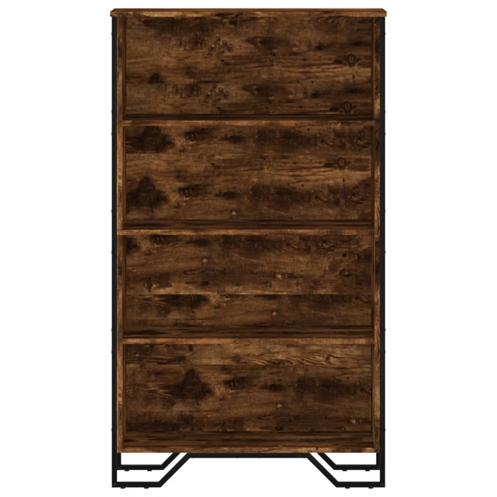 Βιβλιοθήκη Καπνιστή Δρυς 80x31x137,5 εκ. από Επεξεργασμένο Ξύλο