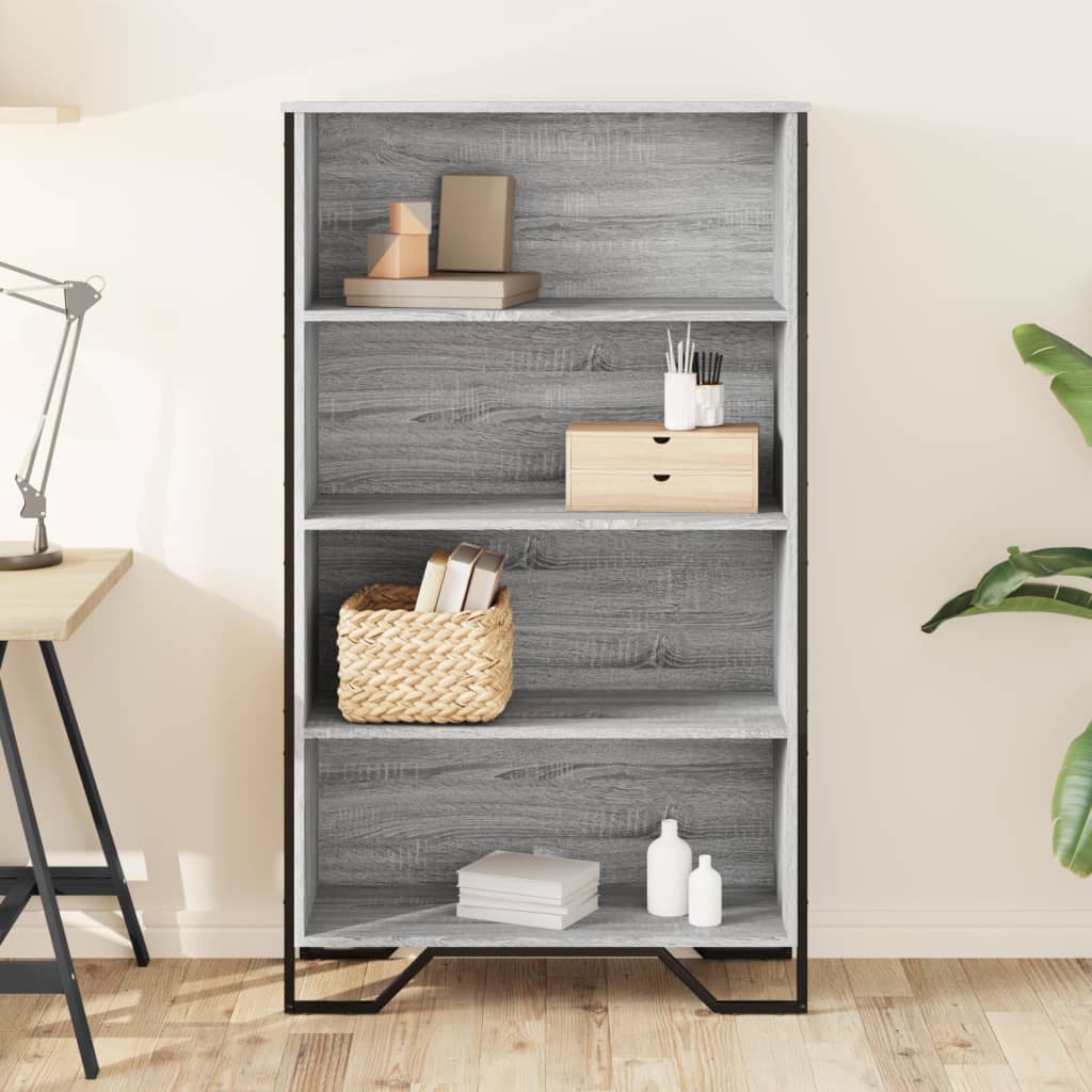 Βιβλιοθήκη Γκρι Sonoma 80x31x137,5 εκ. από Επεξεργ. Ξύλο