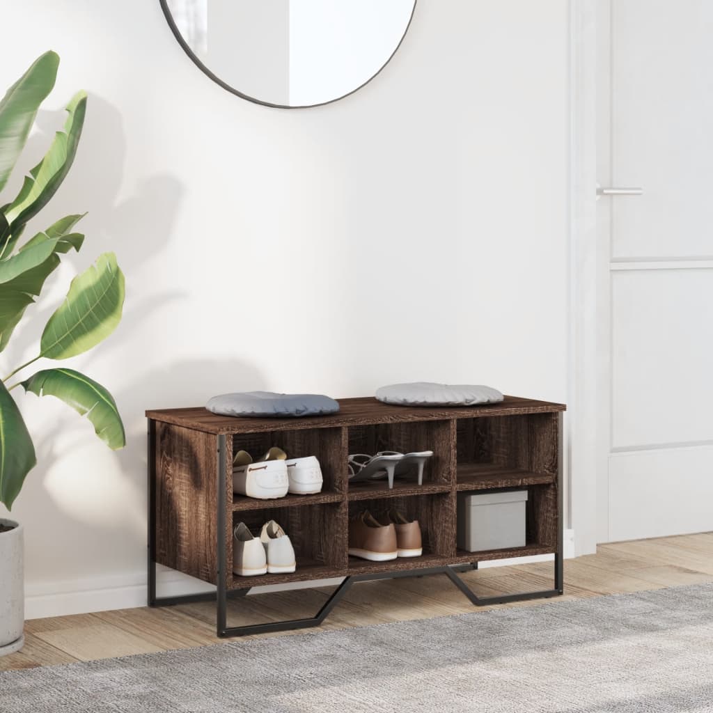 Παπουτσοθήκη Καφέ Δρυς 90x38x45,5 εκ. από Επεξεργ. Ξύλο - Pakobazaar