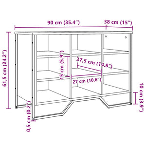 Παπουτσοθήκη Γκρι Sonoma 90x38x61,5 εκ. από Επεξεργασμένο Ξύλο - Pakobazaar