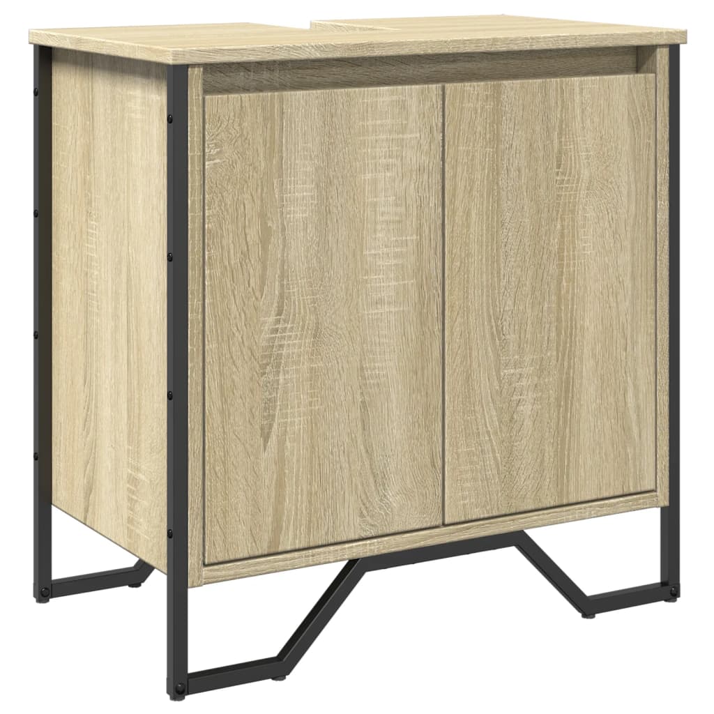 Ντουλάπι Νιπτήρα Μπάνιου Sonoma Δρυς 60x35x60 εκ. Επεξ. Ξύλο