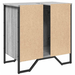 Ντουλάπι Νιπτήρα Μπάνιου Γκρι Sonoma 60x35x60 εκ. Επεξ. Ξύλο