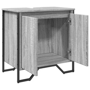 Ντουλάπι Νιπτήρα Μπάνιου Γκρι Sonoma 60x35x60 εκ. Επεξ. Ξύλο