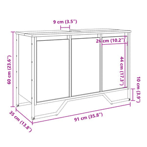 Ντουλάπι Νιπτήρα Μπάνιου Sonoma Δρυς 91x35x60 εκ. Επεξ. Ξύλο - Pakobazaar