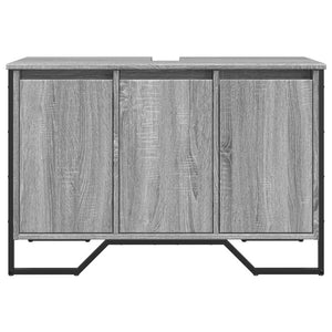 Ντουλάπι Νιπτήρα Μπάνιου Γκρι Sonoma 91x35x60 εκ. Επεξ. Ξύλο
