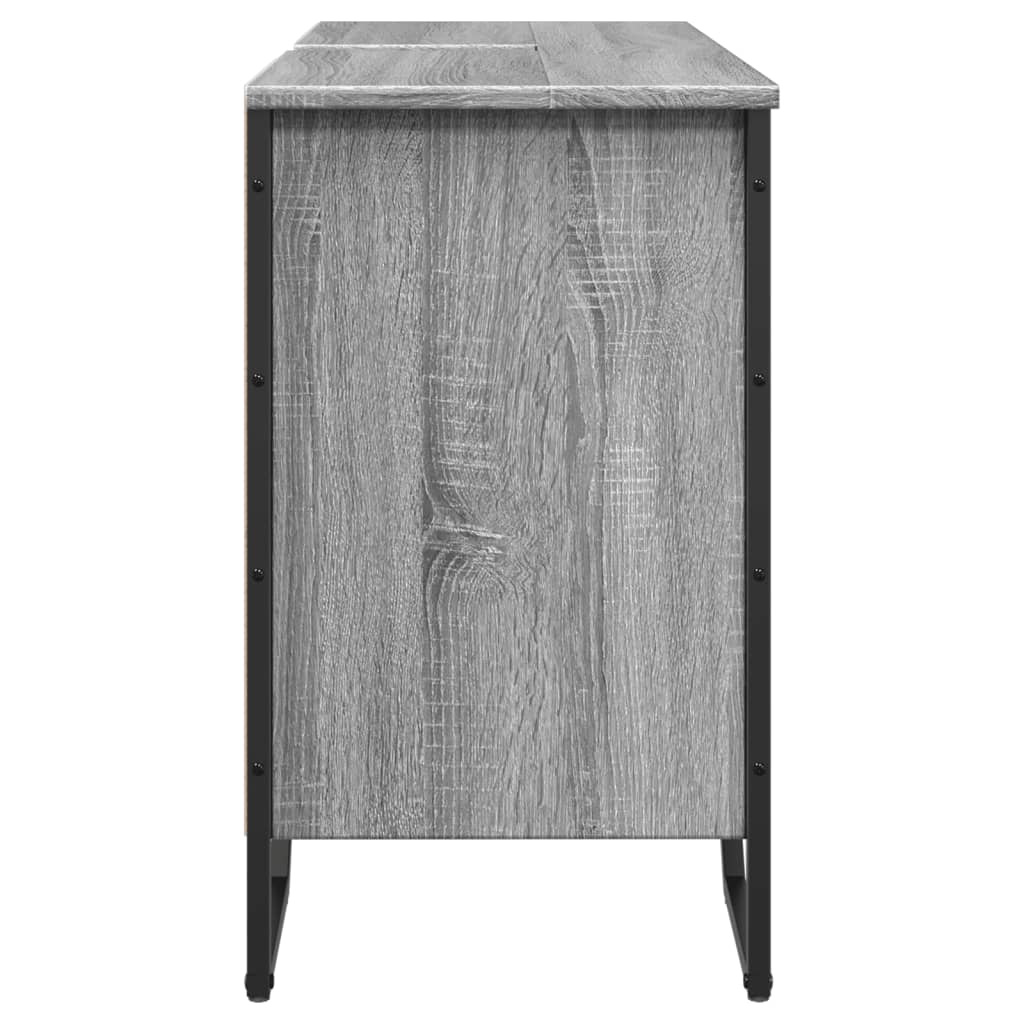 Ντουλάπι Νιπτήρα Μπάνιου Γκρι Sonoma 91x35x60 εκ. Επεξ. Ξύλο