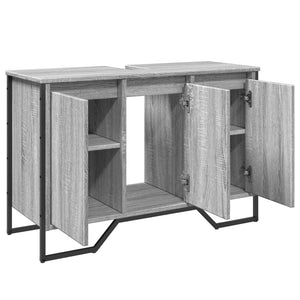 Ντουλάπι Νιπτήρα Μπάνιου Γκρι Sonoma 91x35x60 εκ. Επεξ. Ξύλο