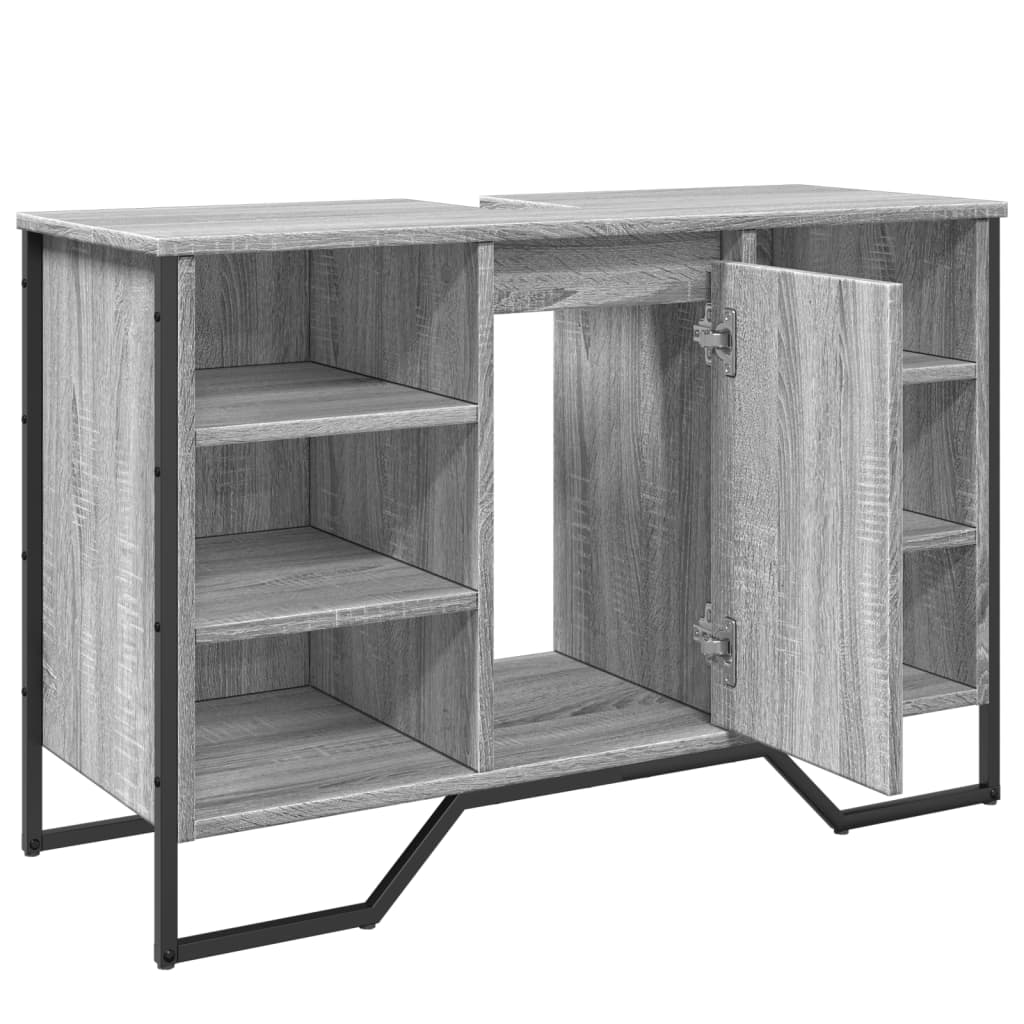 Ντουλάπι Νιπτήρα Μπάνιου Γκρι Sonoma 91x35x60 εκ. Επεξ. Ξύλο - Pakobazaar