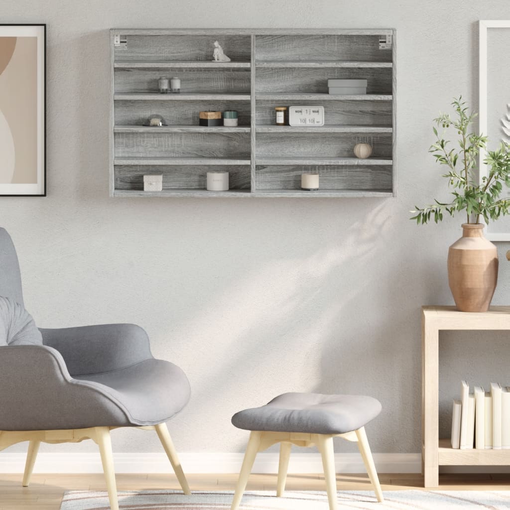 Βιτρίνα Γκρι Sonoma 100x15x58 εκ. από Επεξεργασμένο Ξύλο