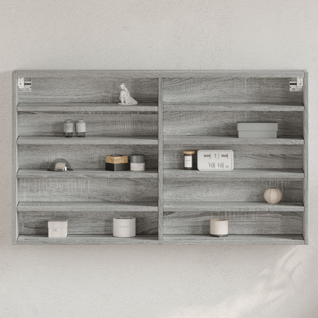 Βιτρίνα Γκρι Sonoma 100x15x58 εκ. από Επεξεργασμένο Ξύλο