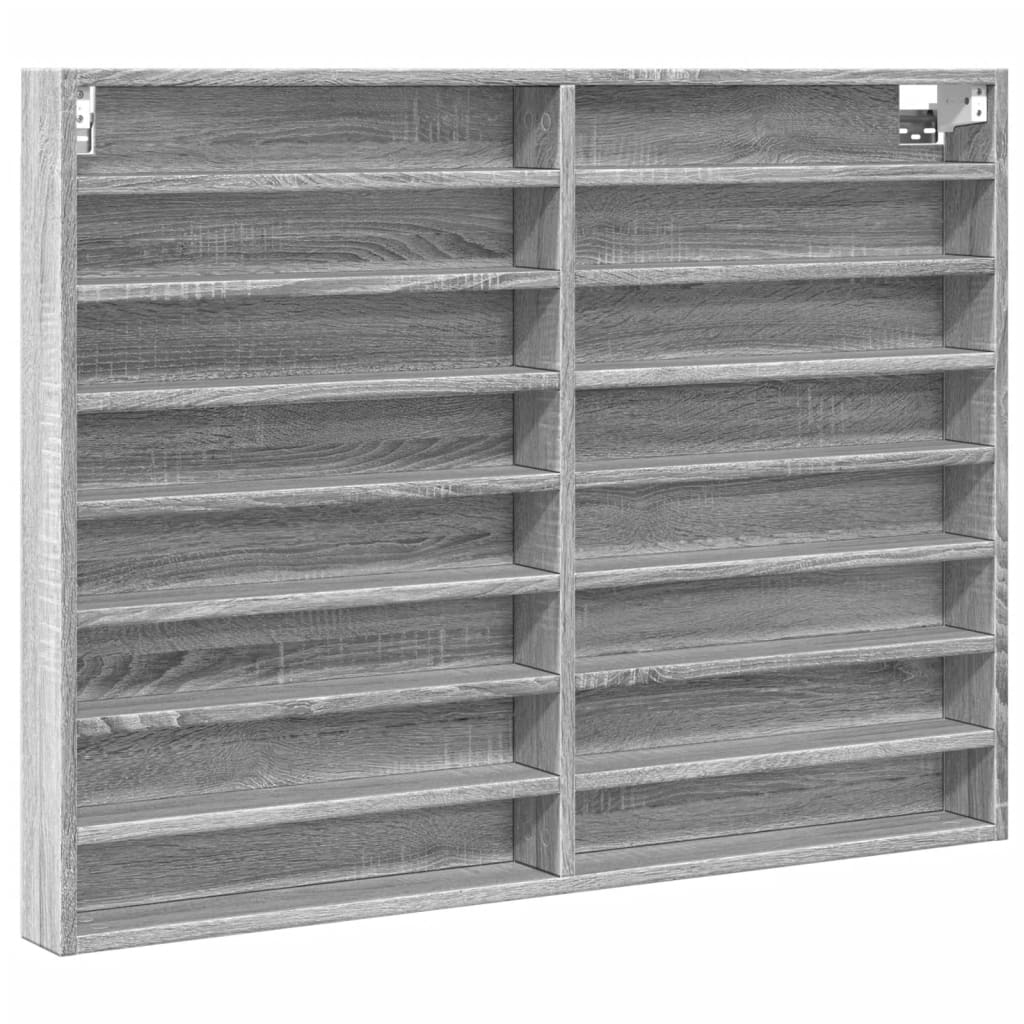 Βιτρίνα Γκρι Sonoma 100x8,5x75 εκ. από Επεξεργασμένο Ξύλο