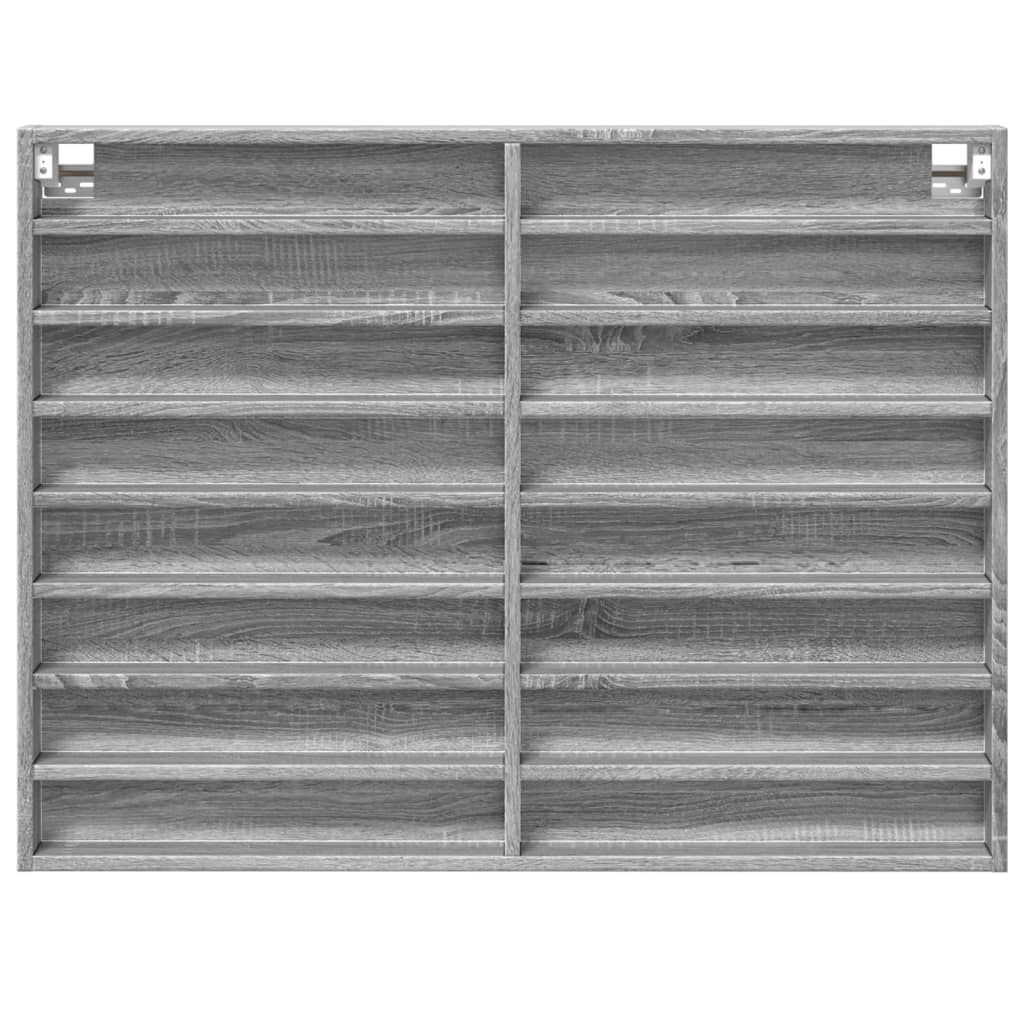 Βιτρίνα Γκρι Sonoma 100x8,5x75 εκ. από Επεξεργασμένο Ξύλο