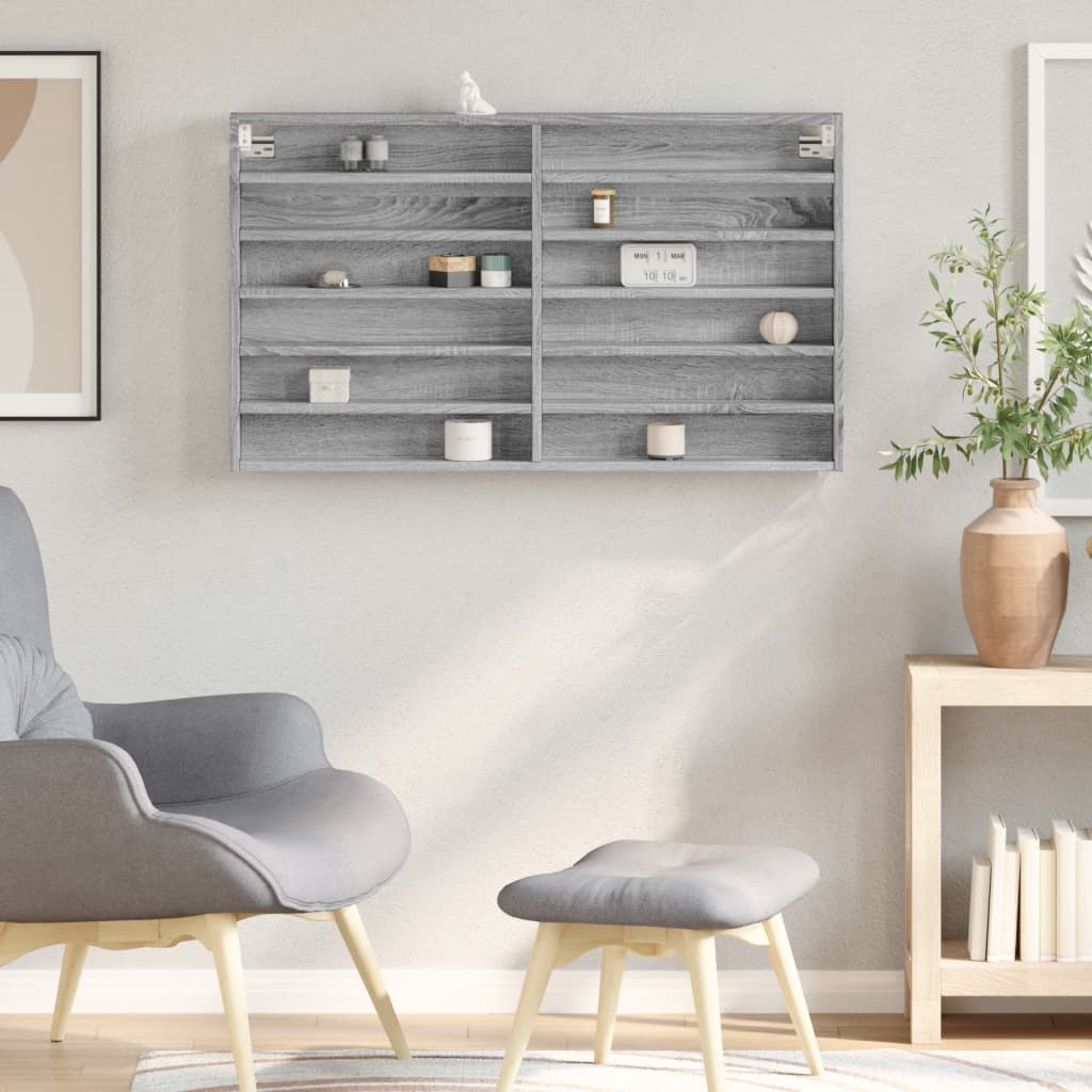 Βιτρίνα Γκρι Sonoma 100x8,5x58 εκ. από Επεξεργασμένο Ξύλο