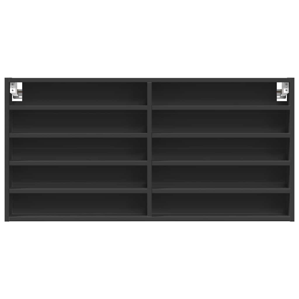 Ραφιέρα Μαύρη 100x8,5x50 εκ. από Επεξεργασμένο Ξύλο