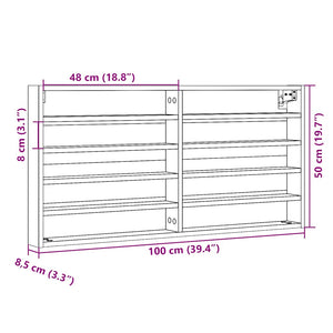 Βιτρίνα Χρώμα Sonoma Δρυς 100x8,5x50 εκ. από Επεξεργασμένο Ξύλο - Pakobazaar