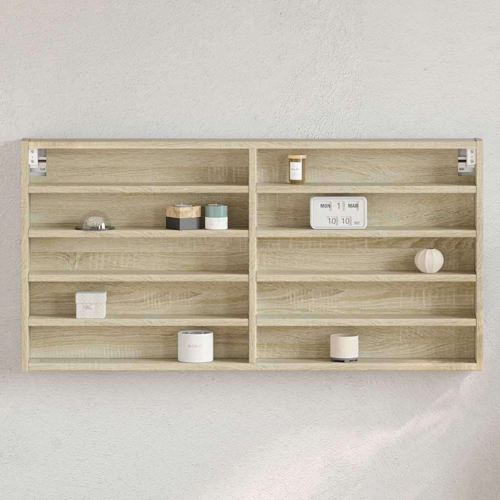 Βιτρίνα Χρώμα Sonoma Δρυς 100x8,5x50 εκ. από Επεξεργασμένο Ξύλο - Pakobazaar