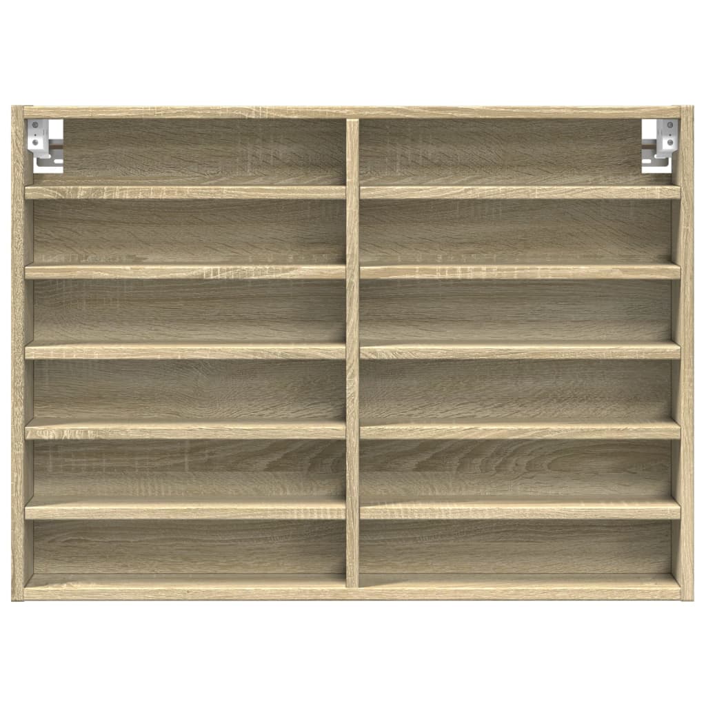 Βιτρίνα Χρώμα Sonoma Δρυς 80x8,5x58 εκ. από Επεξεργασμένο Ξύλο