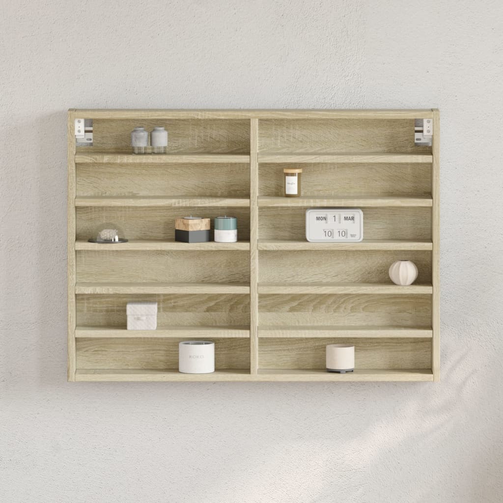 Βιτρίνα Χρώμα Sonoma Δρυς 80x8,5x58 εκ. από Επεξεργασμένο Ξύλο