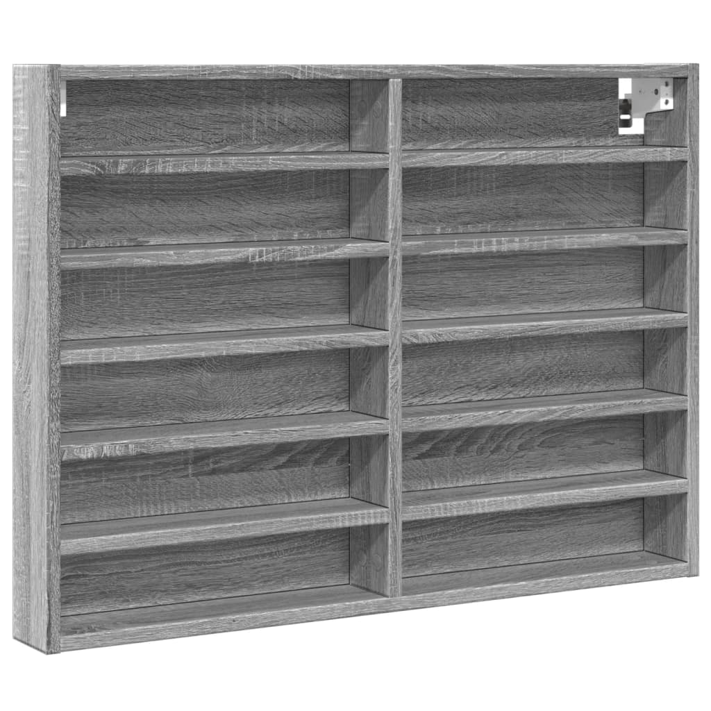 Βιτρίνα Γκρι Sonoma 80x8,5x58 εκ. από Επεξεργασμένο Ξύλο