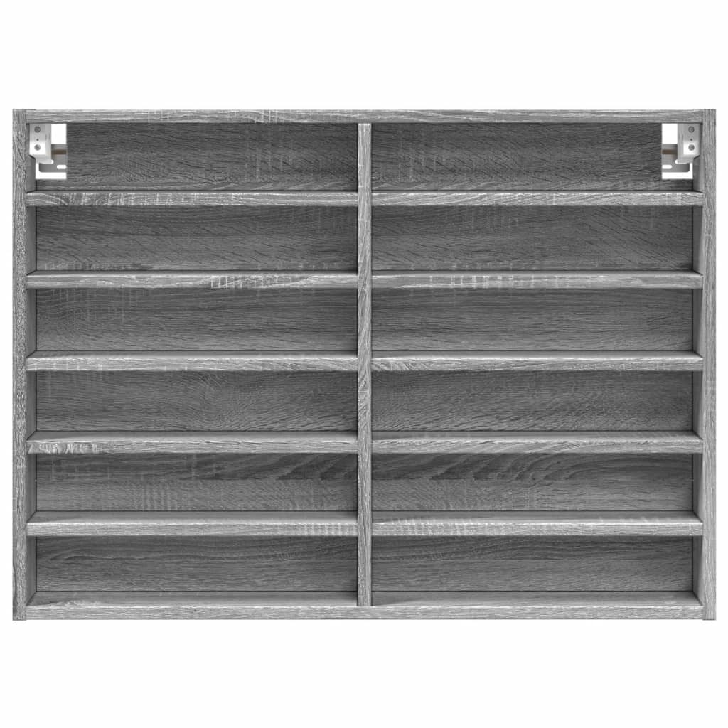 Βιτρίνα Γκρι Sonoma 80x8,5x58 εκ. από Επεξεργασμένο Ξύλο